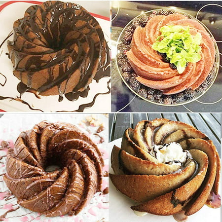 Silicone Bundt Swirl Cake Baking Tin Mold Nonstick Bakeware Pan Chocolate Mould